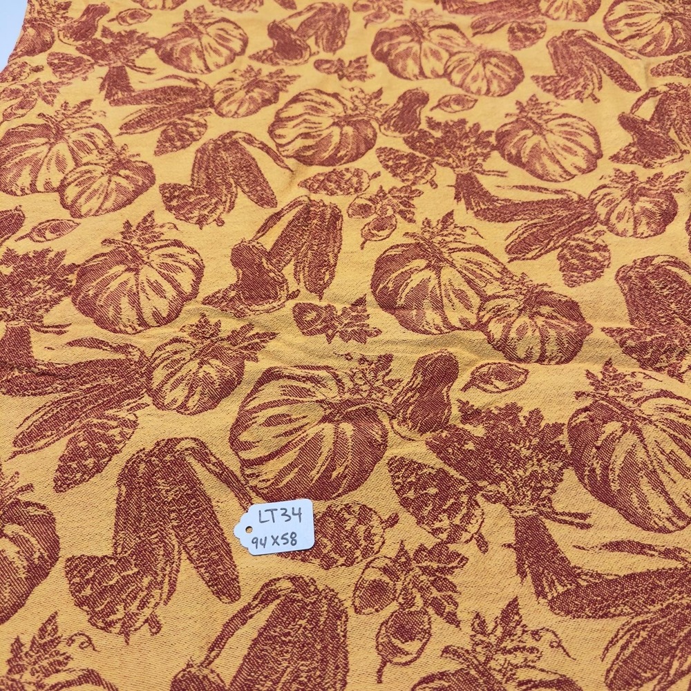 Thick Tablecloth 58x94 - Orange Pumpkin Thanksgiving Fall Autumn Harvest